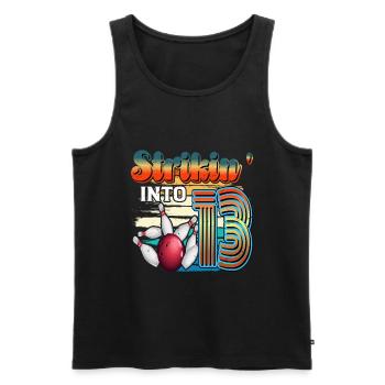 Strikin' Into 13 Bowling Bowler 13. Geburtstag - Männer Premium Bio Tank Top - Schwarz - Vorne - AI Model Male 178 light (178cm)