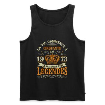 50 Ans 1973 Joyeux Anniversaire Vintage Perfection - Débardeur bio Premium Homme - noir - Devant - Michal (187cm)