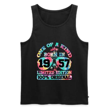 Einzigartig Geboren 1957 Limitierte Auflage - Männer Premium Bio Tank Top - Schwarz - Vorne - Michal (187cm)