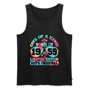 Einzigartig Geboren 1959 Limitierte Auflage - Männer Premium Bio Tank Top - Schwarz - Vorne - Michal (187cm)