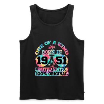 Unique Born 1951 Limited Edition - Men's Premium Organic Tank Top - black - Front - Michal (187cm)