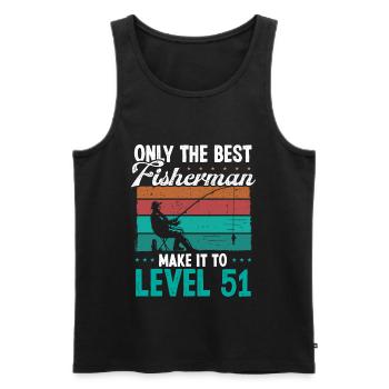 51 Fishing Level 51 Year Old Angler Fisherman - Men's Premium Organic Tank Top - black - Front - Michal (187cm)