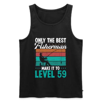 59 Fishing Level 59 Year Old Angler Fisherman - Men's Premium Organic Tank Top - black - Front - AI Model Male 178 light (178cm)
