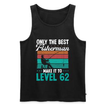 62 Fishing Level 62 Year Old Angler Fisherman - Men's Premium Organic Tank Top - black - Front - Michal (187cm)