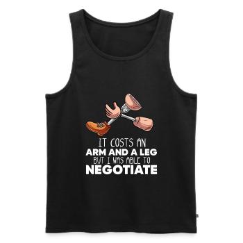 Bein Amputiert Arm Kämpfer Geschenk - Männer Premium Bio Tank Top - Schwarz - Vorne - Michal (187cm)
