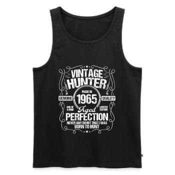 1965 Hunting for Boar Hunter Dog 1965 Year Born - Männer Premium Bio Tank Top - Schwarz - Vorne - AI Model Male 178 light (178cm)
