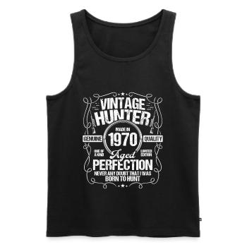 1970 Hunting for Boar Hunter Dog 1970 Year Born - Männer Premium Bio Tank Top - Schwarz - Vorne - Michal (187cm)