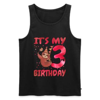 3rd Birthday Cute Sloth Party Hut Themed Birthday - Männer Premium Bio Tank Top - Schwarz - Vorne - AI Model Male 178 light (178cm)