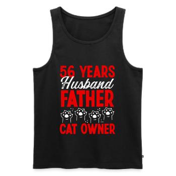 56 for Men Husband Father Day 56 Year Cat Dad - Männer Premium Bio Tank Top - Schwarz - Vorne - Michal (187cm)