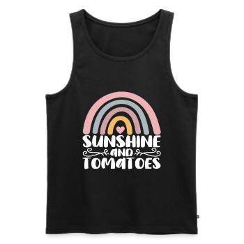 Tomate - Männer Premium Bio Tank Top - Schwarz - Vorne - Michal (187cm)