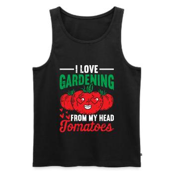 Tomate - Männer Premium Bio Tank Top - Schwarz - Vorne - Michal (187cm)