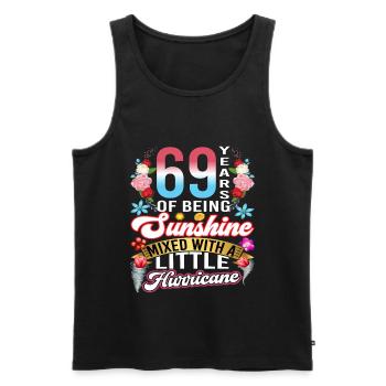 69 years of sunshine mixed with a small - Men's Premium Organic Tank Top - black - Front - AI Model Male 178 light (178cm)
