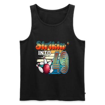 Strikin' Into 49 Bowling Bowler Celebration for the 49th anniversary of the 49th century. - Men's Premium Organic Tank Top - black - Front - AI Model Male 178 light (178cm)