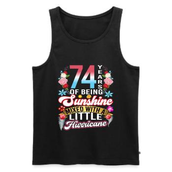 74 years of sunshine mixed with a small - Men's Premium Organic Tank Top - black - Front - Michal (187cm)