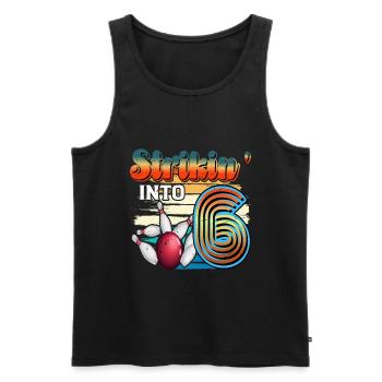 Strikin' Into 6 Bowling Bowler 6. Geburtstag - Männer Premium Bio Tank Top - Schwarz - Vorne - AI Model Male 178 light (178cm)