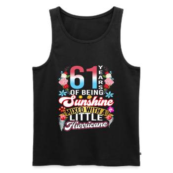 61 years of sunshine mixed with a small - Men's Premium Organic Tank Top - black - Front - AI Model Male 178 light (178cm)