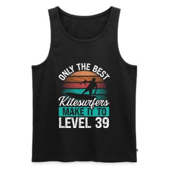 39 Kitesurf Niveau 39 Ans Rétro Kitesurf - Débardeur bio Premium Homme - noir - Devant - Michal (187cm)