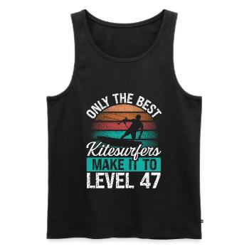 47 Kitesurf Niveau 47 Ans Rétro Kitesurf - Débardeur bio Premium Homme - noir - Devant - Michal (187cm)
