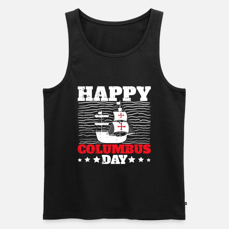 Christopher Columbus - Männer Premium Bio Tank Top - Schwarz
