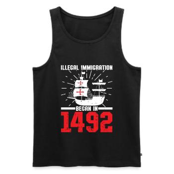 Christopher Columbus - Männer Premium Bio Tank Top - Schwarz - Vorne - Michal (187cm)