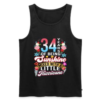 34 years of sunshine mixed with a small - Men's Premium Organic Tank Top - black - Front - AI Model Male 178 light (178cm)