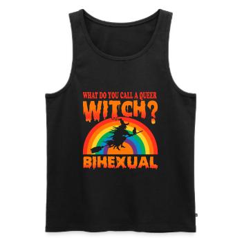 What do you call a queer witch Bihexual / LGBTQ - Men's Premium Organic Tank Top - black - Front - AI Model Male 178 light (178cm)