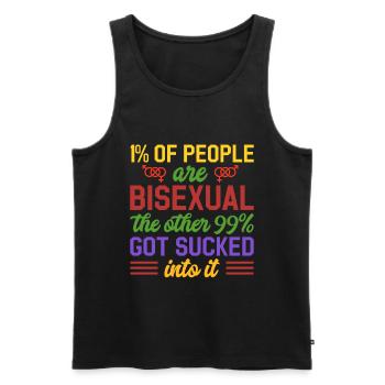 Bisexual CSD Gay Pride Égalité des sexes - Débardeur bio Premium Homme - noir - Devant - Michal (187cm)