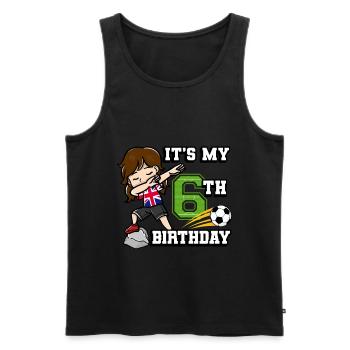 Football girl c’est mon 6ème anniversaire - Débardeur bio Premium Homme - noir - Devant - AI Model Male 178 light (178cm)