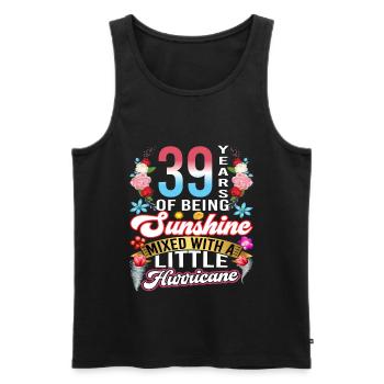 39 years of sunshine mixed with a small - Men's Premium Organic Tank Top - black - Front - AI Model Male 178 light (178cm)