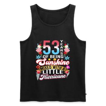 53 years of sunshine mixed with a small - Men's Premium Organic Tank Top - black - Front - AI Model Male 178 light (178cm)