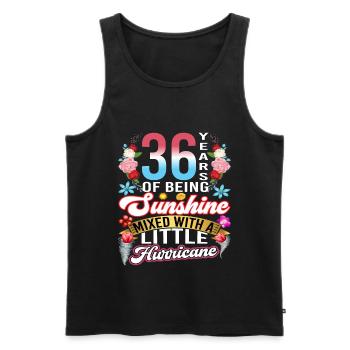 36 years of sunshine mixed with a small - Men's Premium Organic Tank Top - black - Front - AI Model Male 178 light (178cm)