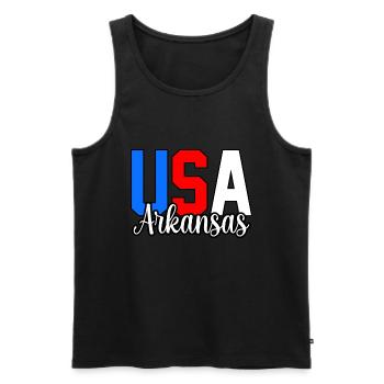 Arkansas Usa gift - Men's Premium Organic Tank Top - black - Front - AI Model Male 178 light (178cm)