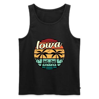 Iowa travel gift - Men's Premium Organic Tank Top - black - Front - AI Model Male 178 light (178cm)