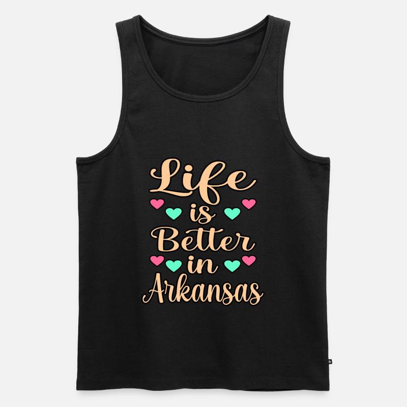 Leben In Arkansas geschenk - Männer Premium Bio Tank Top - Schwarz