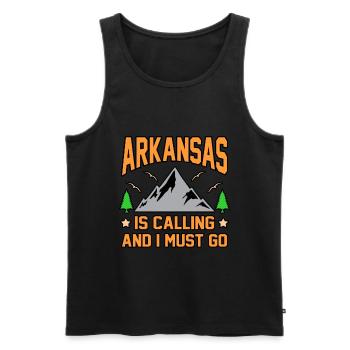 Visit Arkansas Gift - Men's Premium Organic Tank Top - black - Front - AI Model Male 178 light (178cm)