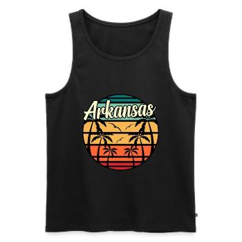 Arkansas travel gift - Men's Premium Organic Tank Top - black - Front - AI Model Male 178 light (178cm)
