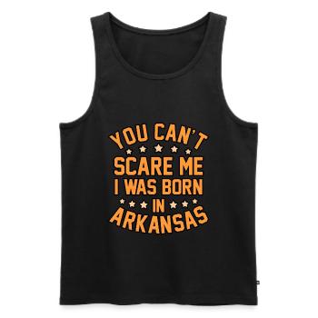 Born in Arkansas gift - Men's Premium Organic Tank Top - black - Front - AI Model Male 178 light (178cm)