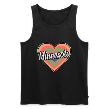 Cadeau de cœur coloré du Minnesota - Débardeur bio Premium Homme - noir - Devant - AI Model Male 178 light (178cm)