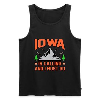 Iowa Adventurous Gift - Men's Premium Organic Tank Top - black - Front - AI Model Male 178 light (178cm)