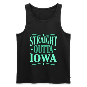 Directly from Iowa Gift - Men's Premium Organic Tank Top - black - Front - AI Model Male 178 light (178cm)