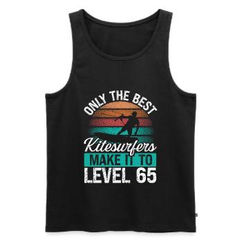 65 Kitesurf Level 65 Year Retro Kiteboarding - Men's Premium Organic Tank Top - black - Front - AI Model Male 178 light (178cm)