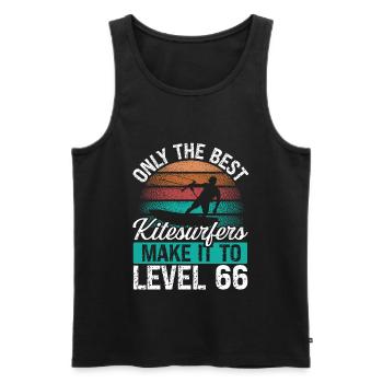 66 Kitesurf Level 66 Year Retro Kiteboarding - Men's Premium Organic Tank Top - black - Front - Michal (187cm)