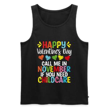 Fournisseur de services de garde Pour la Saint-Valentin Enseignant en garderie - Débardeur bio Premium Homme - noir - Devant - Michal (187cm)