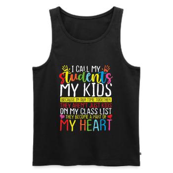 Garderie Provier Mes enfants Humour Garderie Enseignante - Débardeur bio Premium Homme - noir - Devant - Michal (187cm)