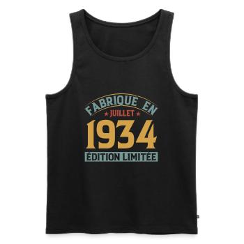 Fabriqué En Juillet 1934 Anniversaire Vintage 1934 - Débardeur bio Premium Homme - noir - Devant - Michal (187cm)