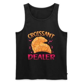 Croissant Dealer | Bake Tshirt | - Men's Premium Organic Tank Top - black - Front - Michal (187cm)