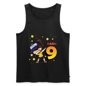 Boom I'm 9 | Birthday Girl | 1st Birthday Party - Männer Premium Bio Tank Top - Schwarz - Vorne - Michal (187cm)