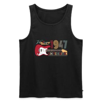 Vintage 1947 Limited Edition 75th birthday | - Men's Premium Organic Tank Top - black - Front - Michal (187cm)