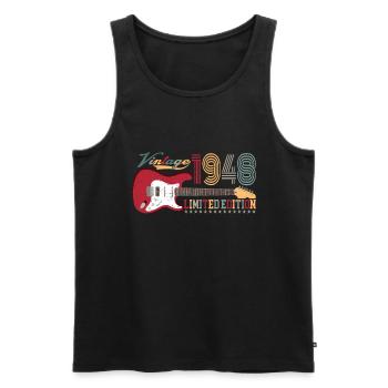 Vintage 1948 Limited Edition 74th birthday | - Men's Premium Organic Tank Top - black - Front - Michal (187cm)