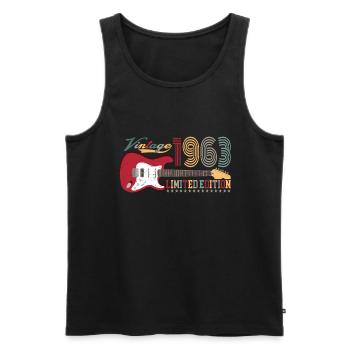 Vintage 1963 Limited Edition 59th birthday | - Men's Premium Organic Tank Top - black - Front - Michal (187cm)